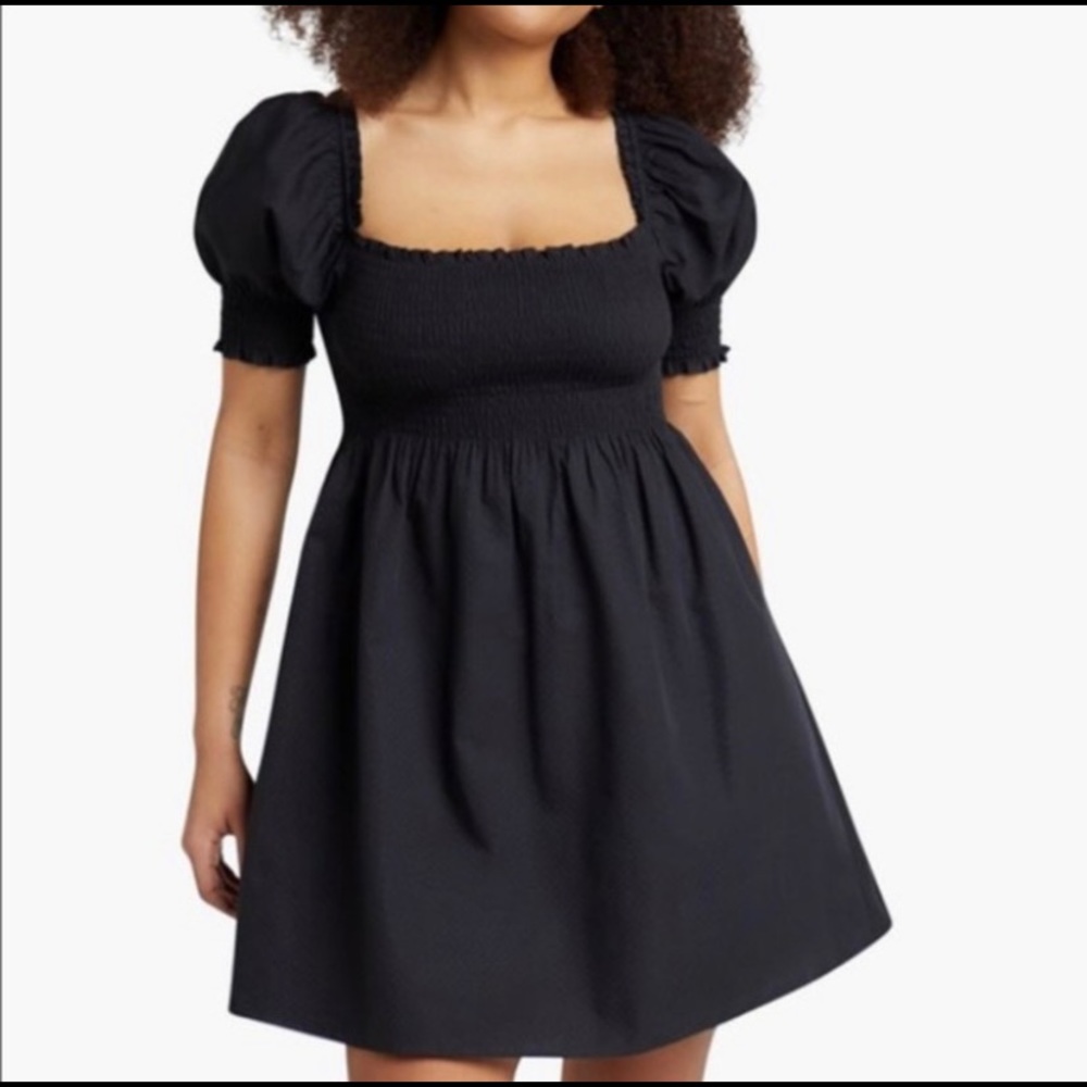 Hill House Nap Dress Medium Athena Mini Black Cotton/Spandex M